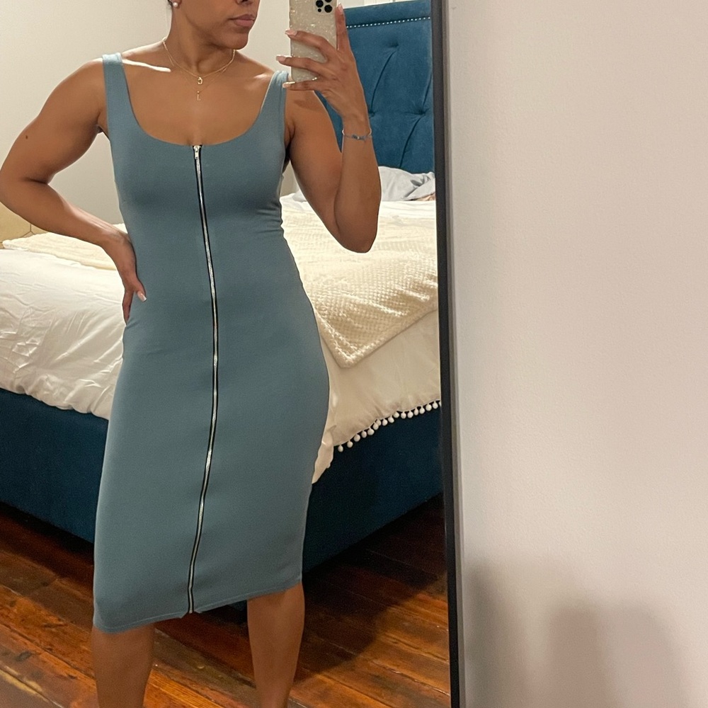 Fashion Nova Zip Midi Dress